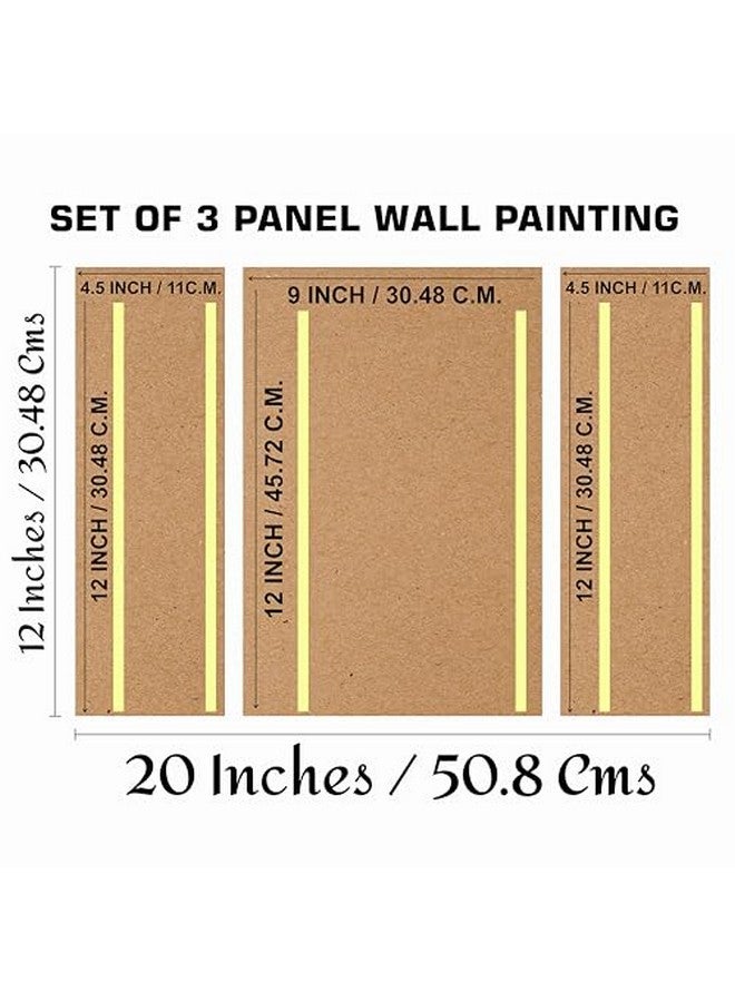 SAF deer Paintings for Wall Decoration - Set Of 3, 3d modern art Painting for Living Room Large Size with Frames for Home, Office painting 50.8 cm x 30.48 cm SANFJM36036-Engineered Wood - Image 4