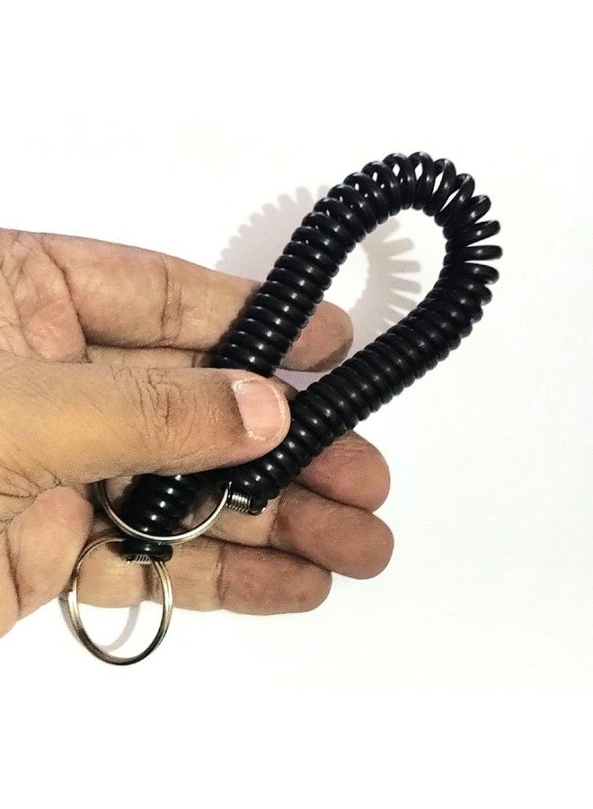 DeLegarde Plastic Spiral Spring Keychain For Boys Men Travel Accessory (Black) - Image 3