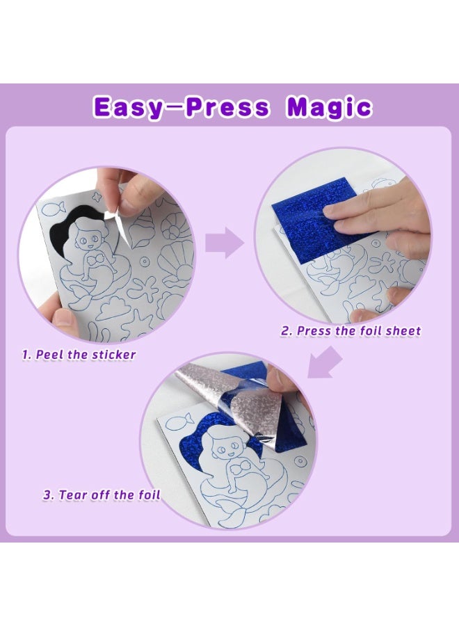 Capstro Foil ART 3D Sticker Craft Kit – Princess Theme | 6 Royal Picture Canvases with 100+ Foam Stickers & 60+ Colorful Foil Sheets | DIY Glitter Foil Paper Craft Set for Kids Age 4+ | Creative Art Gift for Girls - Image 5