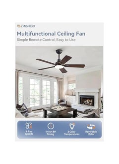 Arabest Black Modern Ceiling Fan with Remote Control, Dual Finish Blades, Strong & Quiet Motor, Farmhouse Style, Bright LED Light, Indoor Use.  - Image 2