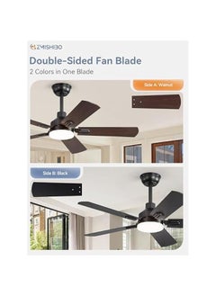 Arabest Black Modern Ceiling Fan with Remote Control, Dual Finish Blades, Strong & Quiet Motor, Farmhouse Style, Bright LED Light, Indoor Use.  - Image 3