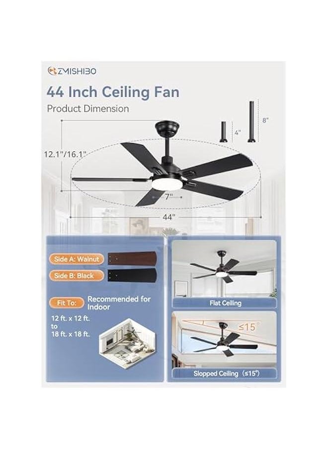 Arabest Black Modern Ceiling Fan with Remote Control, Dual Finish Blades, Strong & Quiet Motor, Farmhouse Style, Bright LED Light, Indoor Use.  - Image 5
