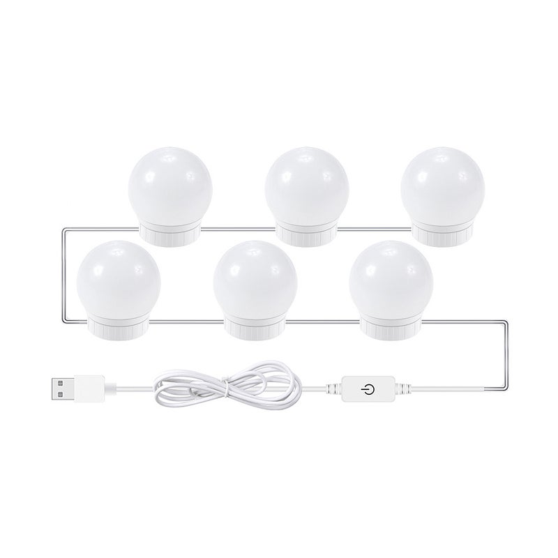 6 PCS LED Makeup Mirror Lights 3 Color Modes Vanity Mirror Lights Bathroom Mirror Light with USB Cable LED Strip Lights - Image 1