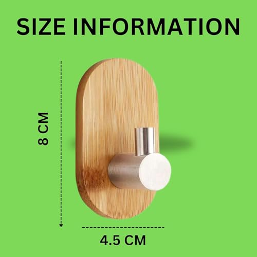 Boniry 4 PCS Wooden Wall Hanging Hook, Wall Heavy Duty Home Decor Items, Best Use for Bathroom Essential and Kitchen Accessories Items, Bath Towel Hook - Image 2