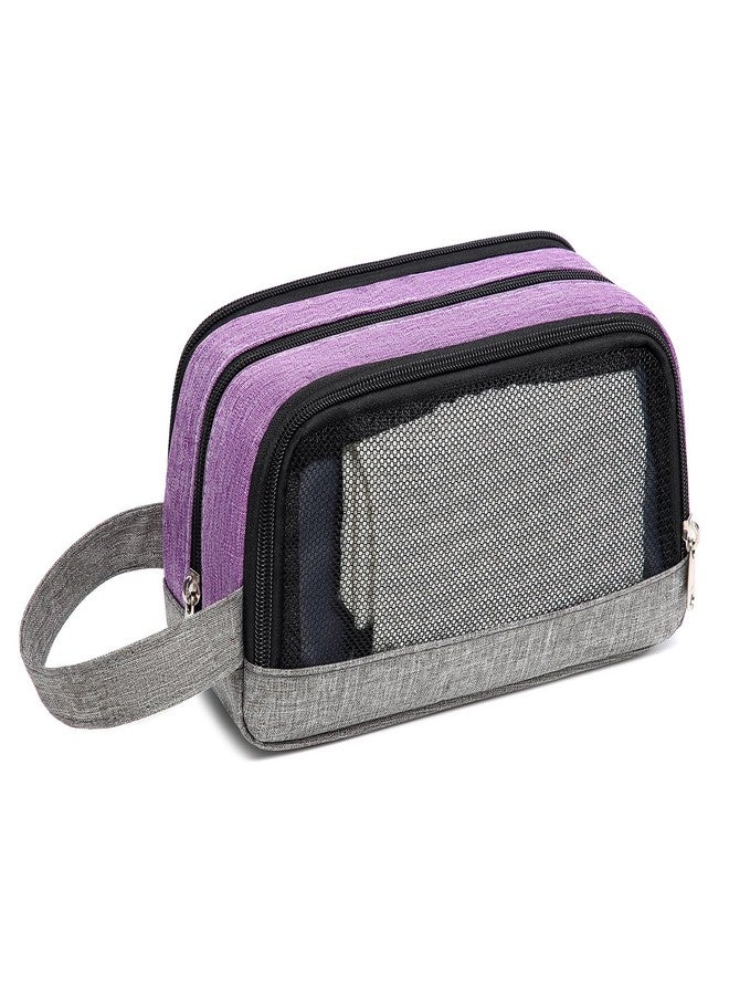 Yeiotsy Dopp Kit for Men - Color Clash Travel Toiletry Organizer with Mesh Pockets, Durable Shaving bag for Gym & Camping (Purple) - Image 3