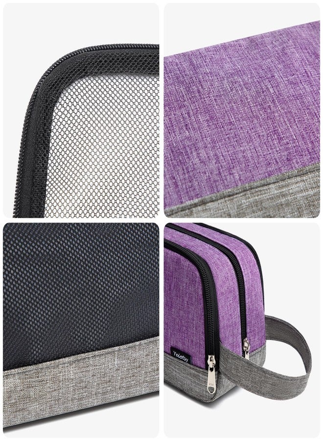 Yeiotsy Dopp Kit for Men - Color Clash Travel Toiletry Organizer with Mesh Pockets, Durable Shaving bag for Gym & Camping (Purple) - Image 5