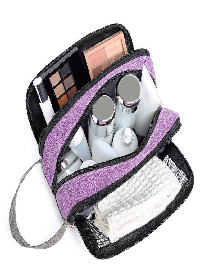 Yeiotsy Dopp Kit for Men - Color Clash Travel Toiletry Organizer with Mesh Pockets, Durable Shaving bag for Gym & Camping (Purple) - Image 2