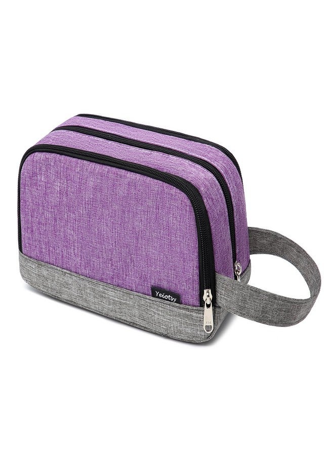 Yeiotsy Dopp Kit for Men - Color Clash Travel Toiletry Organizer with Mesh Pockets, Durable Shaving bag for Gym & Camping (Purple) - Image 1