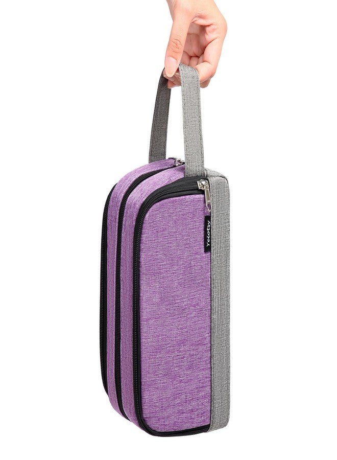Yeiotsy Dopp Kit for Men - Color Clash Travel Toiletry Organizer with Mesh Pockets, Durable Shaving bag for Gym & Camping (Purple) - Image 4