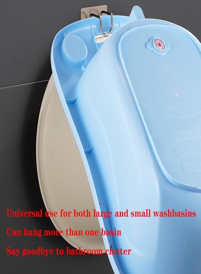 AROSHNAY 1 PCS Washbasin Hook for Wall Without Drill Stainless Steel Wall Hooks Organizer Self Adhesive Holders for Towels, Bath Robes, Kitchen & Bathroom Storage, Rustproof - Image 4