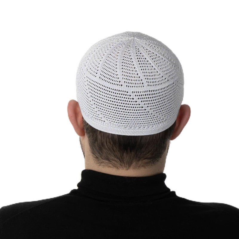 Modefa قبعات كوفي درويش تركية إسلامية فاخرة للرجال خفيفة الوزن وقابلة للتنفس قبعة مسلمة مقاس واحد يناسب (الولايات المتحدة، ألفا، مقاس واحد، أبيض) - Image 1