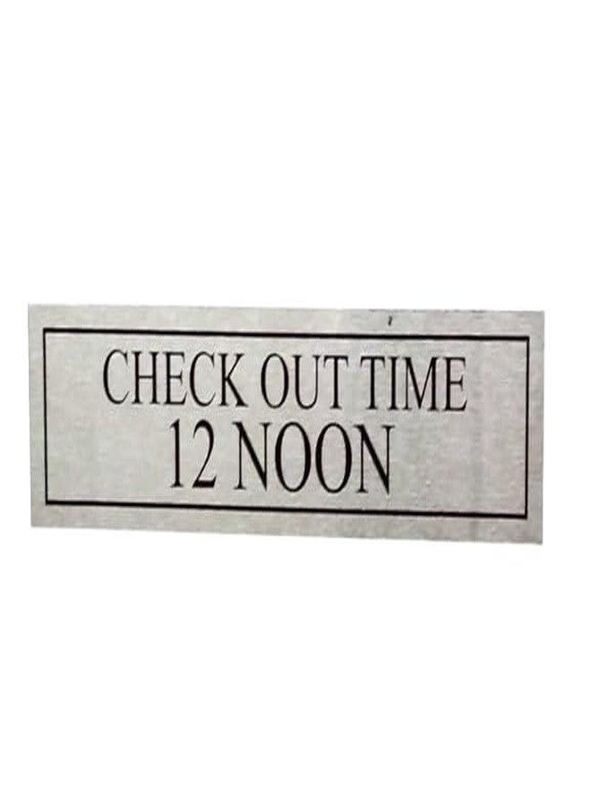 THW لوحة إعلانية ذاتية اللصق من الفولاذ المقاوم للصدأ من THW®، وقت تسجيل الخروج 12 ظهرًا (3 بوصات × 12 بوصة). - Image 1