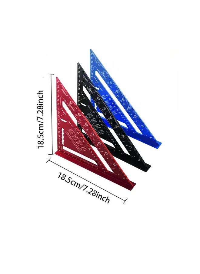 7 Inch Square Waterproof Woodworking Tool Black Aluminum Ruler for Roofing Blocklaying - Image 4