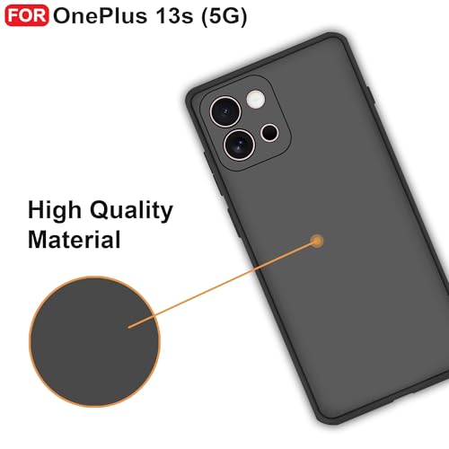 CEDO Back Cover for OnePlus 13s (5G) | Camera Bump Protection & Inner Velvet Fabric Lining | Ultra Slim Matte Soft Rubberised Case Cover (Black) - Image 5