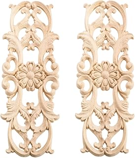 MUXSAM MUXSAM Wood Appliques Onlays, Long Wooden Carvings Decals Overlays for Wall Mantels Dresser Cabinet Closet Door - Image 1
