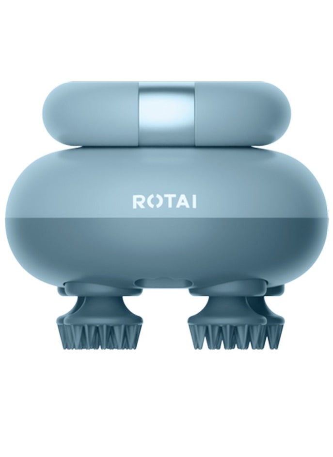 ROTAI Premium Electric Head & Scalp Kneading Massager – Waterproof Soft Silicone, 4 Massage Heads, 84 Tentacles for Deep Relaxation & Brain Fatigue Relief | Multi-Purpose for Scalp & Full-Body Stress Relief (Blue)  - Image 1