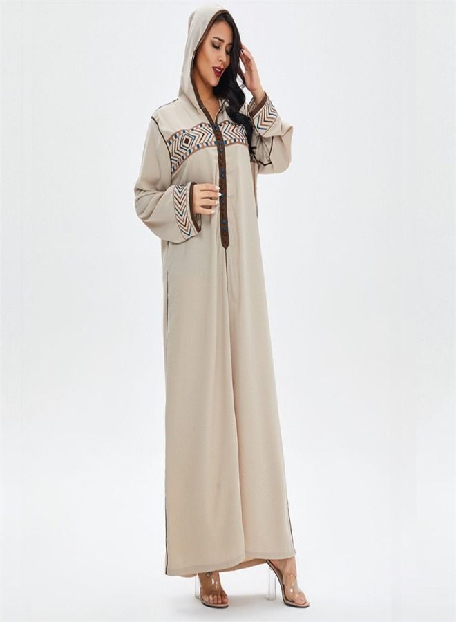 Loquat Loose Oversized Pullover Gown Abaya Beige - Image 1