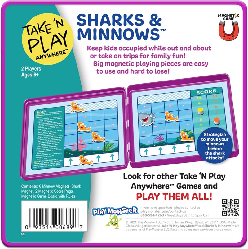 PlayMonster Take N Play, Anywhere Sharks & Minnows, Board Games for Kids- Board Games for Family Night, Family Games, Game Night, Family Board Games, Kids Toys, Travel Games, Preschool Toys, Ages 6+ - Image 4