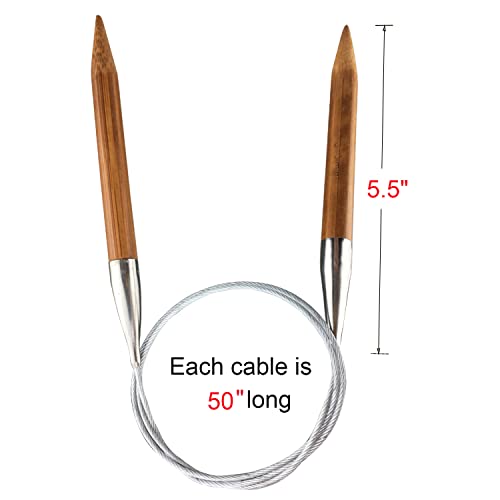 Weabetfu Bamboo Circular Knitting Needle,60-inch Length for Handmade Creative DIY and Any Weave Yarn Projects,US Size 15(10mm) - Image 2