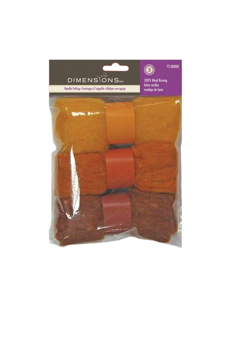 Dimensions - Dimensions Feltworks Roving Trio Pack 1.58oz Gold Rust - Image 1