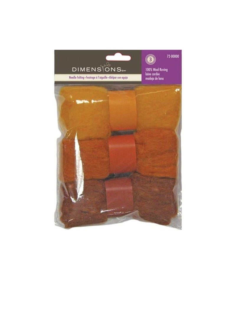 Dimensions - Dimensions Feltworks Roving Trio Pack 1.58oz Gold Rust - Image 1