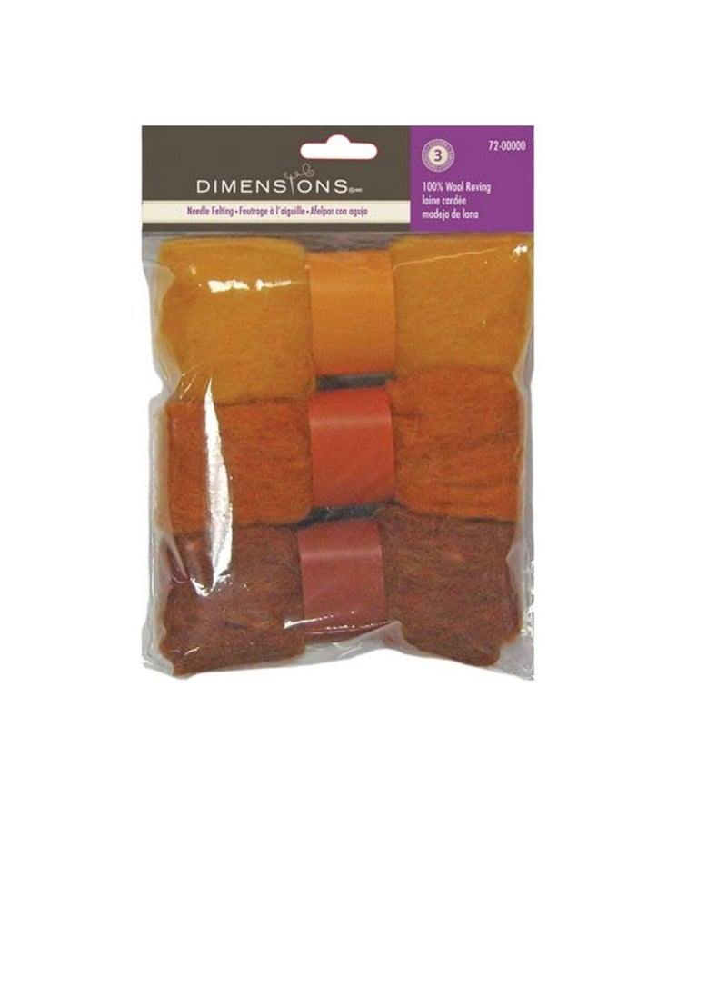 Dimensions - Dimensions Feltworks Roving Trio Pack 1.58oz Gold Rust - Image 1