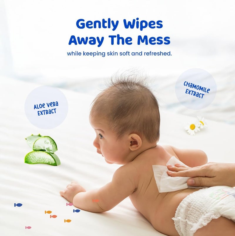 Bumtum Baby Gentle 99% Pure Water Soft Moisturizing Wet Wipes With Lid | Aloe Vera & Chamomile Extracts | Paraben & Sulphate Free (72 Pcs. Pack of 9) - Image 4