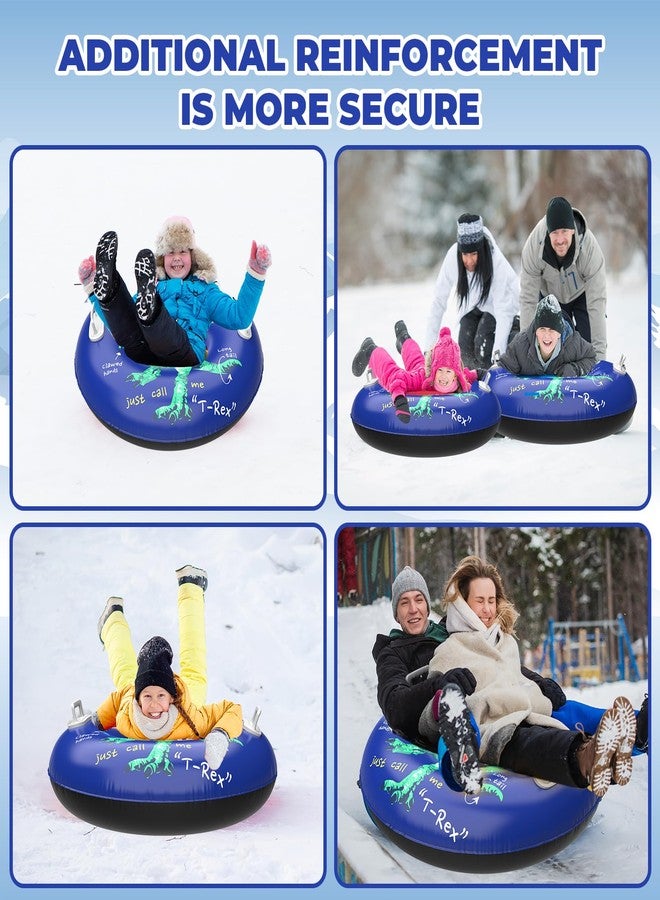 Frueydo Inflatable Snow Tube Sled with Premium Canvas Cover Heavy Duty for Kids Adults,Towable Snow Sled Thickened Bottom Winter Gift Outdoor Fun Toys for Boys Girls (Dino-36) - Image 3