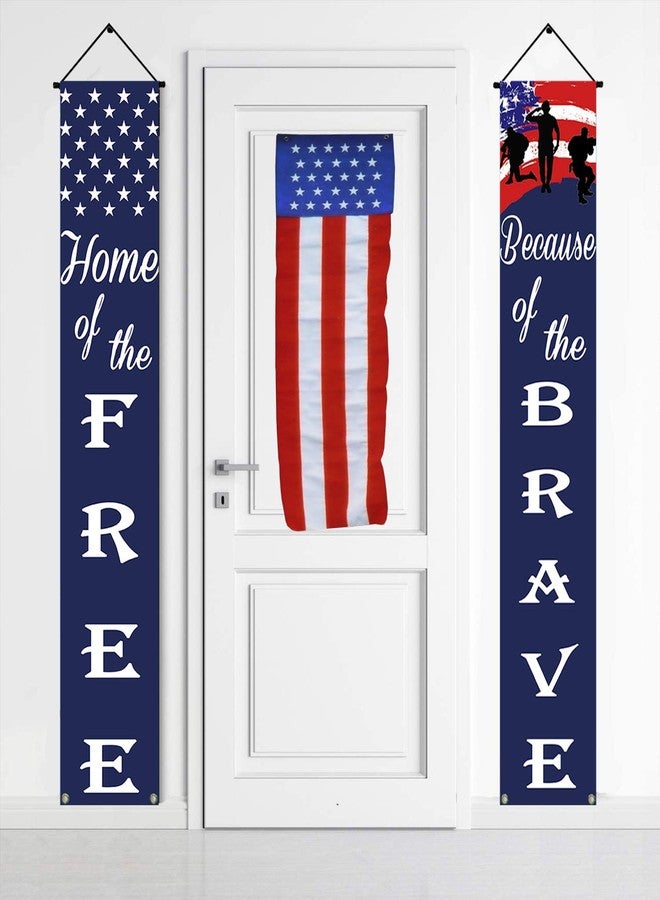 DodelyGz American Flag Patriotic Soldier Porch Sign Banners,Patriotic Decoration for Memorial Day-4th of July Decor Hanging,Independence Day Veterans Day Labor Day Hanging Banner for Yard Indoor Outdoor - Image 5