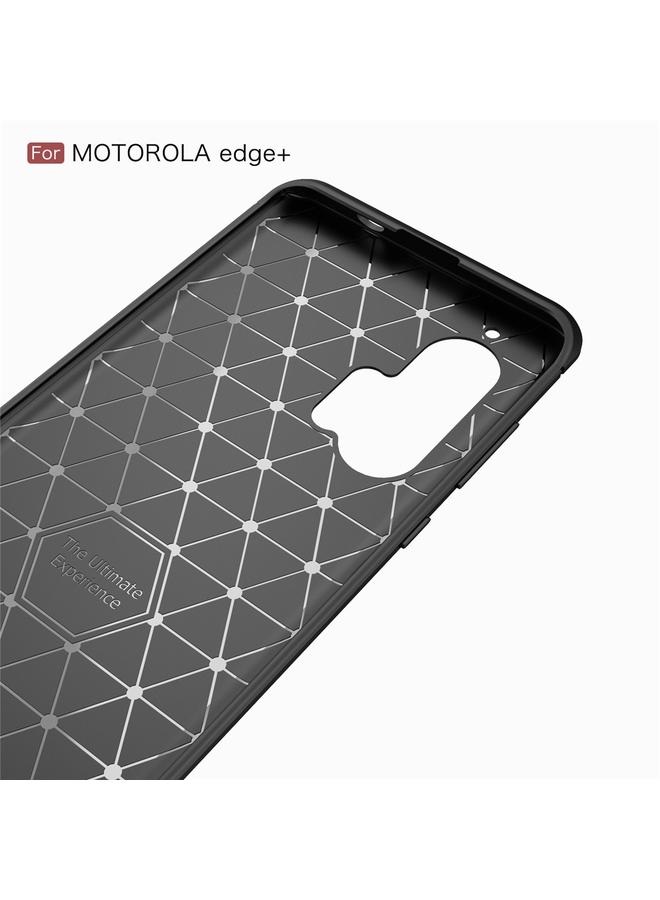اس-توب جراب لهاتف Motorola Moto Edge Plus 2020 مصنوع من ألياف الكربون المصقولة TPU - Image 4