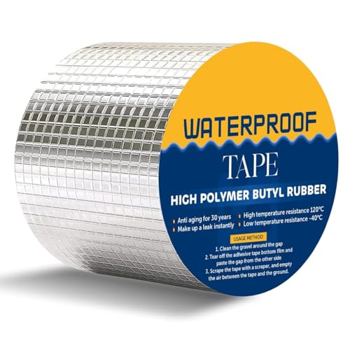 Finaxo Super Strong Adhesive Waterproof tape Permanent Repair Roof Water Leakage Solution Rubber Foil Suitable for Roof Leak, surface Crack, Window Sill Gap, Boat Sealing, Tank Leak (2 INCH 5 METER) - Image 1