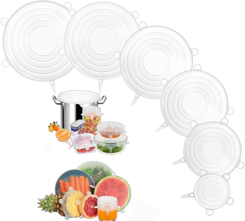 florisca Silicone Stretch Lids, Multi Size Reusable Silicone Lids Food And Bowl Covers, Dishwasher And Freezer Safe (multi lid) - Image 1
