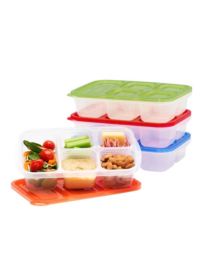 Bentgo Easyboxes - Reusable 5-Compartment Food Containers, Stackable 8-Piece Set, 4 Trays & 4 Lids, BPA-Free Food Storage for Meal Prep, School, & Work; Lunch Boxes with Patented Design (Classic) - Image 1