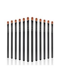 Patelai 12 Pieces Small Concealer Brush Bulk Flat Lip Concealer Brush Under Eye Synthetic Fiber Makeup Eyebrow Foundation Brush for Concealing Blending Setting Buffing Makeup (Black)  - Image 1