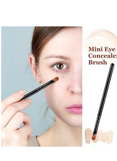 Patelai 12 Pieces Small Concealer Brush Bulk Flat Lip Concealer Brush Under Eye Synthetic Fiber Makeup Eyebrow Foundation Brush for Concealing Blending Setting Buffing Makeup (Black)  - Image 2