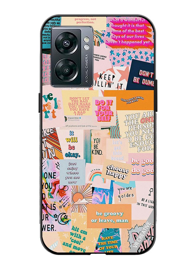 VR CREATIVE Protective Case Cover For Oppo A57 5G Multiple Quotes Design Multicolour  - Image 1