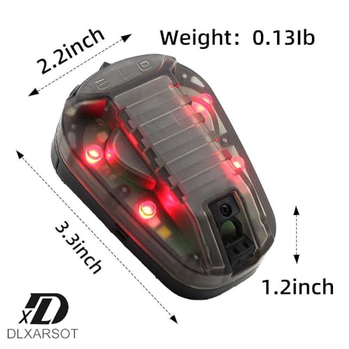 DLXARSOT Tactical Helmet Light Signal Light Military IFF Helmet Light Flashlight Survival Signal Light for Outdoor Sports with LED + IR/Strobe - Image 3