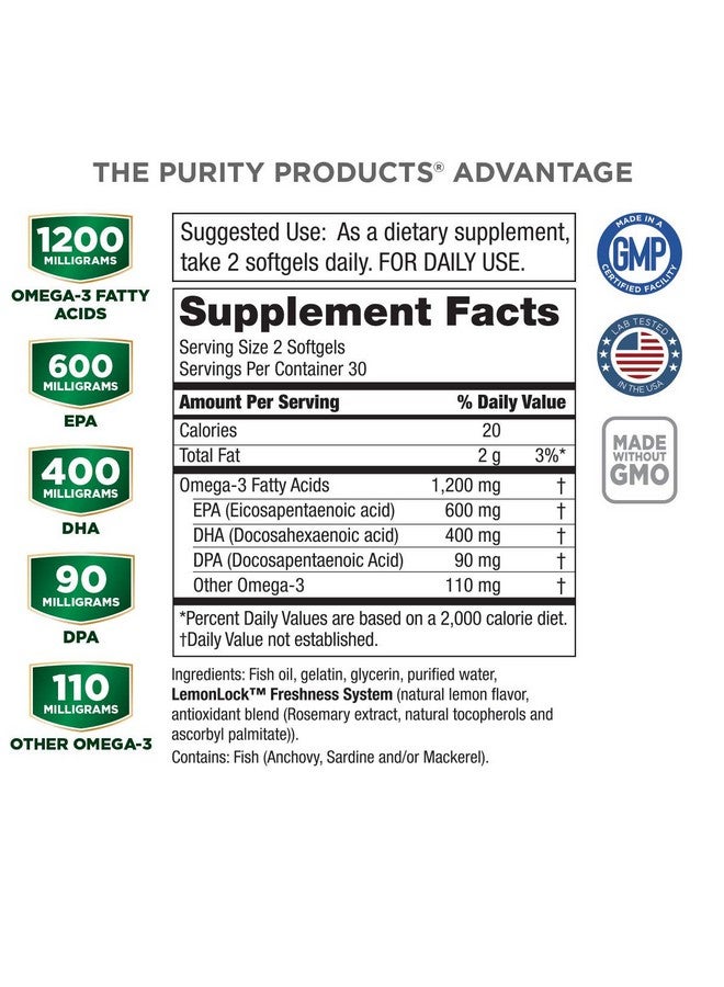 Purity Products Ultra Pure Omega 3 60 Softgels - Image 2