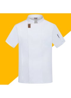 NIBEMINENT Summer Dining Chef Overalls Short Sleeve Thin Breathable Clothing Hotel Restaurant Restaurant Rear Kitchen Work Clothes 