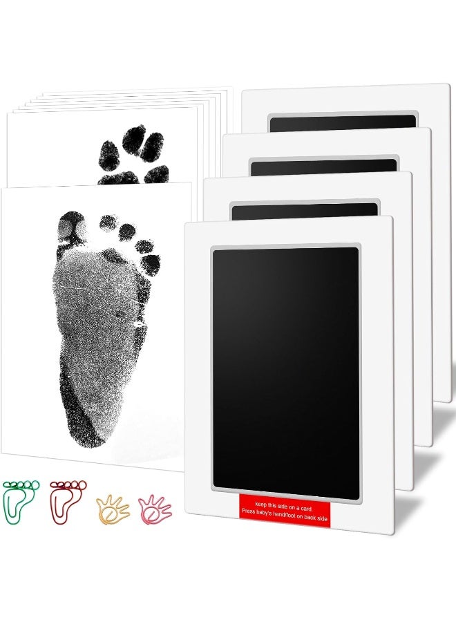 PChero Baby Inkless Handprint and Footprint Kit with 4 Large Size Ink Pads and 8 Imprint Cards, Perfect for Family Keepsake and Registry - Image 1