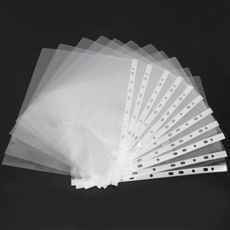 A4 Document Protectors 100 Pack High-Quality PVC Wear-Resistant Transparent File Sleeves - Water & Dust Proof Loose Leaf Protectors for Office Filing Organization - Image 5
