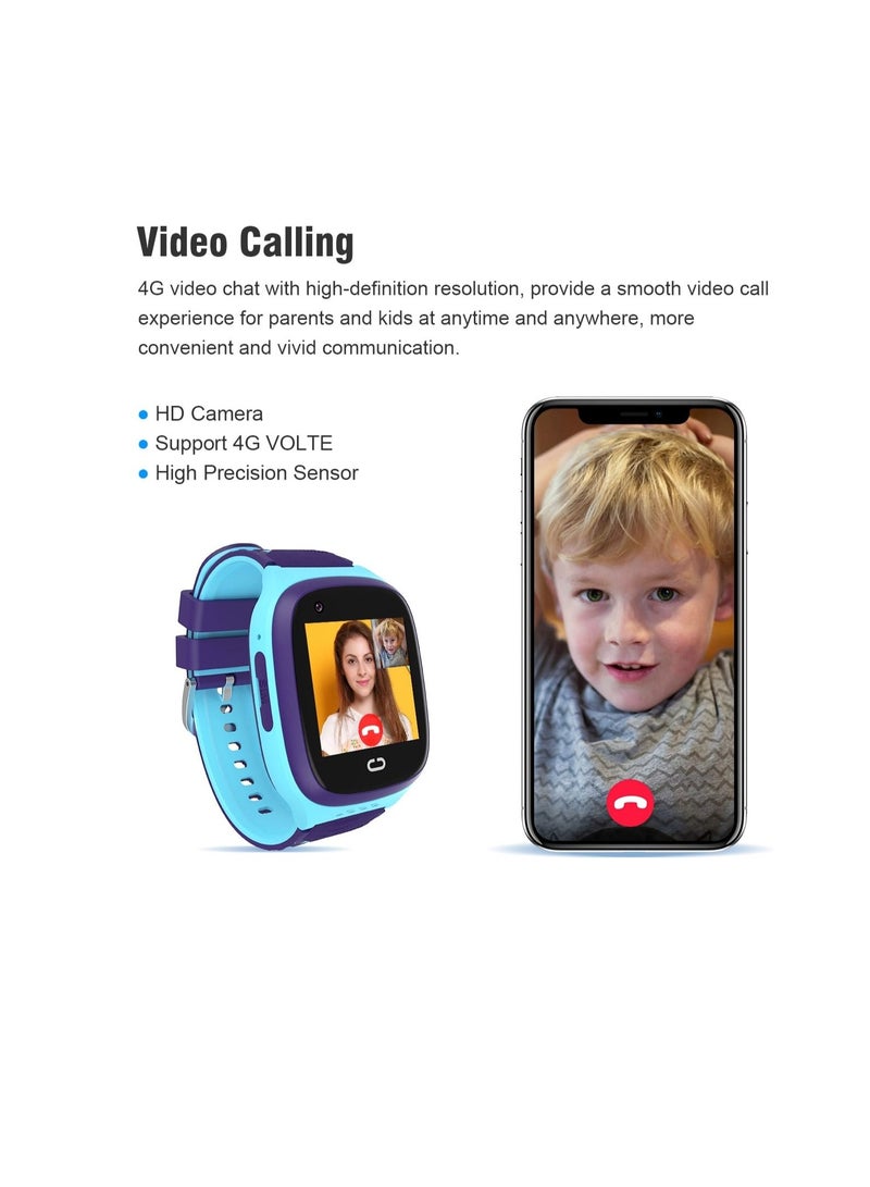 AROAQ 4G Kids Smart Watch Bluetooth Kids Watch Wearable Watch G P S Tracker Baby Phone Watch SOS HD Video Call Touch Screen IP67 Waterproof Children's Smartwatch - Image 3