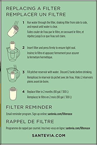 Santevia Water Filter Pitcher Replacement Filters, 3-Pack, Compatible with Santevia Classic Pitchers Only, Alkaline, Adds Back Minerals - Image 5