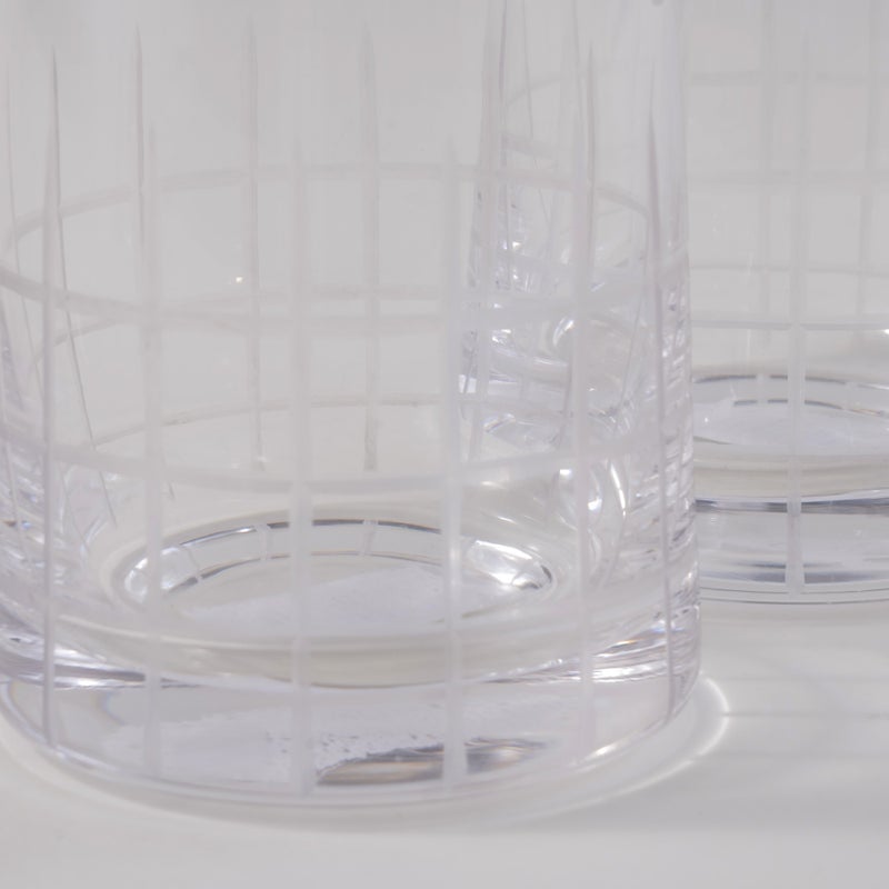 La Mesa 4 Pcs Tumbler Glass Set, Clear With Cutting Line 8*8*8.5 Cm - Image 4