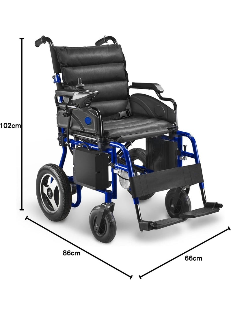 Folding Electric Wheelchair with Removable Footrest Foldable Armrests Safety Belt Rechargeable Battery for Indoor and Outdoor Mobility - Image 5