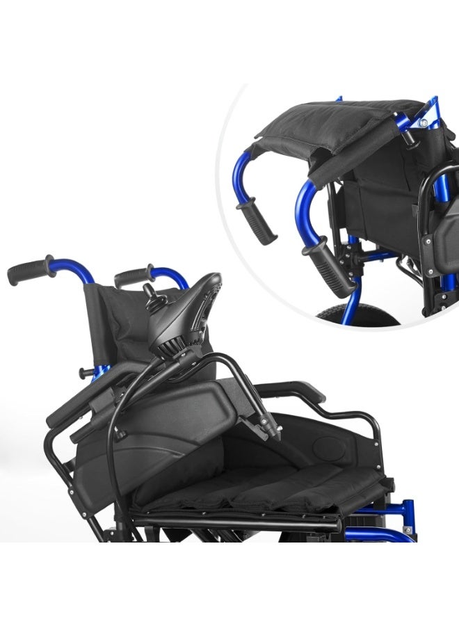 Folding Electric Wheelchair with Removable Footrest Foldable Armrests Safety Belt Rechargeable Battery for Indoor and Outdoor Mobility - Image 3