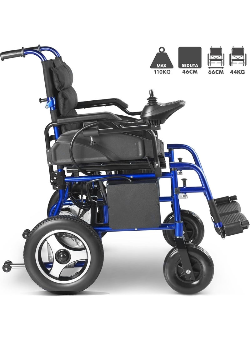 Folding Electric Wheelchair with Removable Footrest Foldable Armrests Safety Belt Rechargeable Battery for Indoor and Outdoor Mobility - Image 4