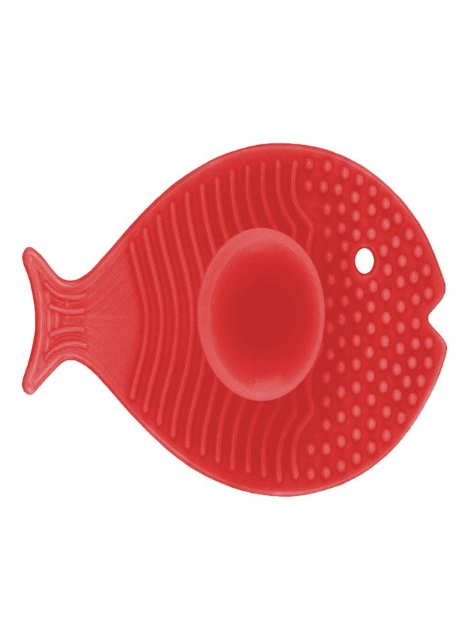 Innobaby Bathin Smart Silicone Cradle Cap Brush for Baby, Essential for Dry Skin & Eczema, Gentle Scrubber & Exfoliator with Suction Handle, Quick Dry Food Grade Silicone, Red - Image 2