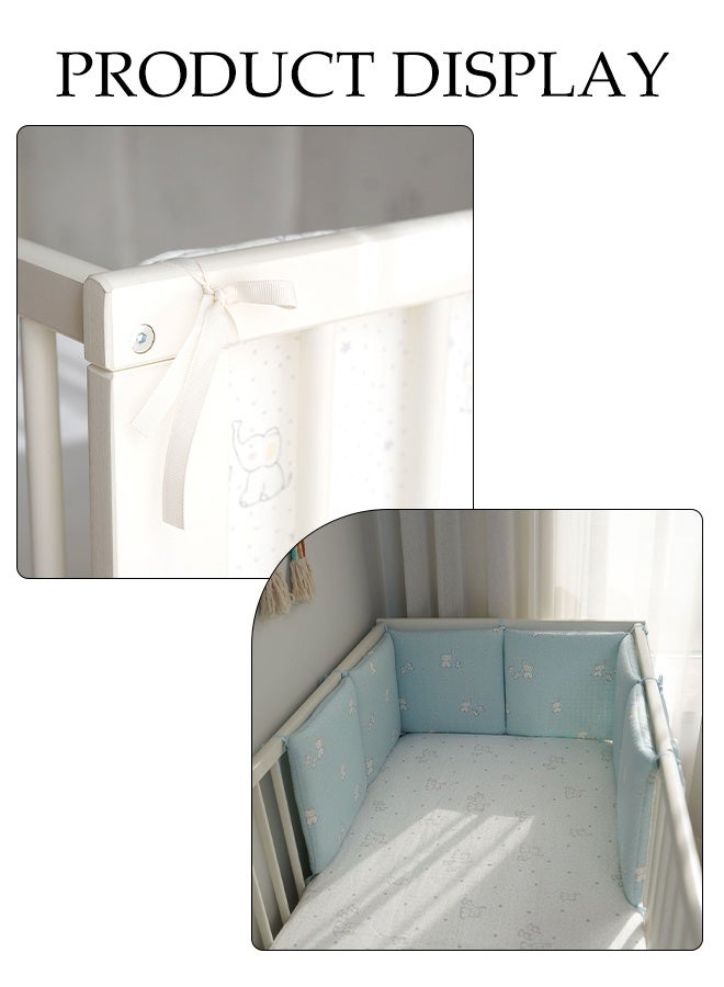 DUNISO 6 قطع حواجز سرير الأطفال القابلة للتنفس والقابلة للطي مع رغوة الذاكرة الناعمة متعددة الوظائف وقابلة للتغيير شكلها حواجز سرير الأطفال المحمولة للسفر - Image 5