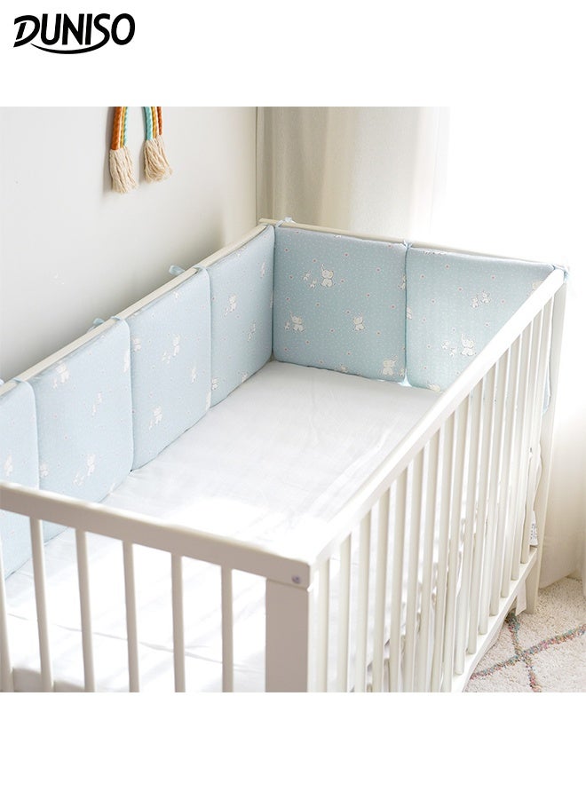 DUNISO 6 قطع حواجز سرير الأطفال القابلة للتنفس والقابلة للطي مع رغوة الذاكرة الناعمة متعددة الوظائف وقابلة للتغيير شكلها حواجز سرير الأطفال المحمولة للسفر - Image 1